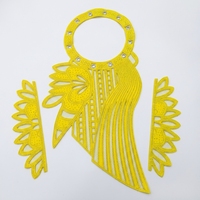 Col en dentelle fait main à coudre, appliques brodées 3D avec strass, en feutre non tissé, pour vêtements