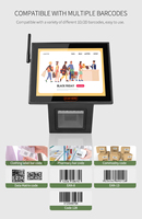 T100 8 pulgadas Nuevo precio Comprobación Código QR Escáner 1D/2D Tienda minorista Pantalla táctil Todo en uno Supermercado PC Precio Checker Monitor