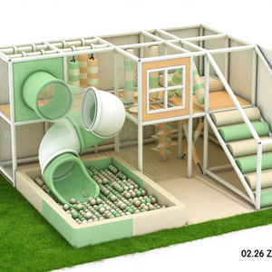 Équipement de jeu intérieur neutre tout-<span class=keywords><strong>en</strong></span>-un pour enfants, Château ludique avec toboggan rotatif, piscine à balles et aire de jeux souple, pour Play Cafe, centre commercial, école - Product Image 5