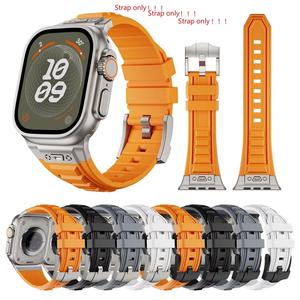 Bracelet de montre en silicone liquide en gros pour Apple Watch Ultra 49mm SE 44mm Series 10/11 46mm avec boucle ardillon en acier inoxydable - Product Image 2
