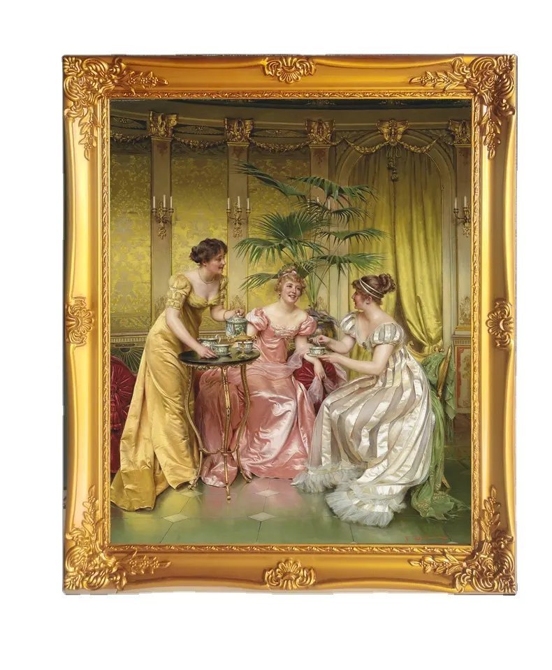 إطار مرآة ذهبي مميز للزينة على الطراز الباروكي بصورة كلاسيكية