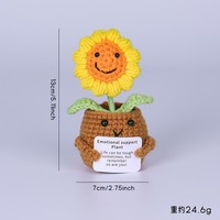 Mini poupée en crochet de pomme de terre positive drôle de 3 pouces jouet à tricoter en laine douce pour le soutien émotionnel pour la fête des pères Halloween