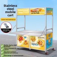 Chariot de nourriture mobile YTSF-H45, chariot de vente ambulante en plein air, marchés nocturnes, acier inoxydable, pliable, multifonctionnel, camion de nourriture commercial