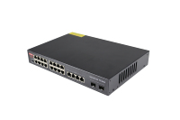 Switch Ethernet POE Gigabit de 16 Puertos con 4 Puertos de Enlace Ascendente RJ45 Gigabit y 2 Puertos SFP de 1000M, Sin Administración, 48V 300W, Detección Inteligente