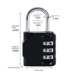 <span class=keywords><strong>Cadenas</strong></span> à combinaison numérique à 4 chiffres robuste avec logo personnalisé, étanche, pour salle de sport, avec fonction de déverrouillage par mot de passe durable - Product Image 6