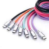 Kabel Pengisi Daya USB C ke USB C 240W PD, Kabel Pengisi Daya Cepat Tipe-C Warna Macaron Lembut untuk Laptop, Ponsel, Tablet