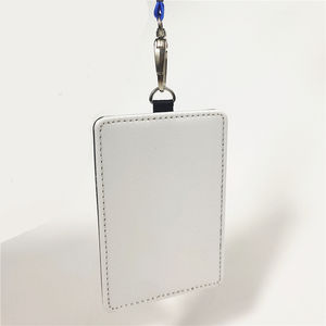 昇華ブランクカスタムPUレザー垂直バッジホルダー<span class=keywords><strong>ID</strong></span>カードカバーストラップ付き - Product Image 5