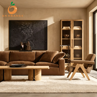 Ensemble de canapés modulaires sectionnels en cuir véritable, meubles de salon modernes, canapé en forme de L pour villa, hôtel, appartement, personnalisable