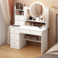 Miroir de coiffeuse moderne à LED écologique, vente chaude 2026, avec tiroir de rangement rotatif rétractable de grande capacité pour le maquillage