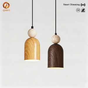 Lustre en pierre de travertin jaune Japandi, style Wabi Sabi, petite lampe suspendue <span class=keywords><strong>pour</strong></span> restaurant, café, comptoir, bar, luminaires suspendus - Product Image 1