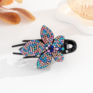 Barrettes à cheveux pour le dos de la tête, feuilles d'érable, épingles à <span class=keywords><strong>chignon</strong></span>, plastique, <span class=keywords><strong>strass</strong></span>, ÉLÉGANTE pour femmes, accessoires de coiffure en vrac, fleurs - Product Image 6