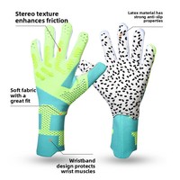 Guantes de Portero Profesionales para Exteriores, Látex Elite, Sin Dedos, Antideslizantes, Malla 3D Transpirable, Soporte de Muñeca con Vendaje, para Adultos