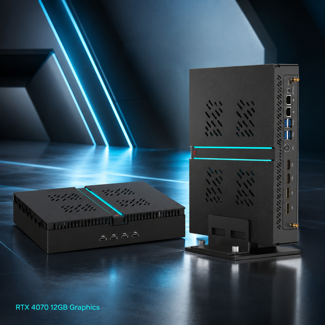 Msecore Intel Core I9 RTX 4070 Gaming Mini PC 64GB DDR5 RAM M.2 SSD Desktop Computer WiFi 6E Dual LAN Mini Gaming PC