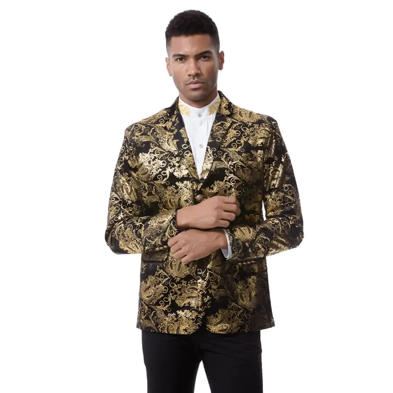 High-end custom 2-piece set, men's jacket floral suit body stylish blazer
