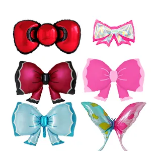 나비 풍선 마우스 파티 장식 나비 넥타이 핑크 풍선 점보 나비 매듭 풍선 아기 샤워 파티 장식