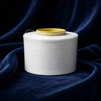 Qualité de classe mondiale, nouvelle arrivée, fil de polyester recyclé à 100 % FDY 50D/24F avec certificat GRS, blanc brut