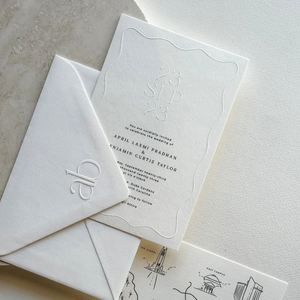 Enveloppe carrée pliante en papier recyclé blanc avec enveloppe en papier kraft personnalisée - Product Image 4