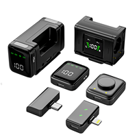 Microphone Lavalier Sans Fil avec Boîtier de Charge, Enregistrement Sans Perte, Moniteur en Temps Réel, pour Interviews en Extérieur et Diffusion en Direct