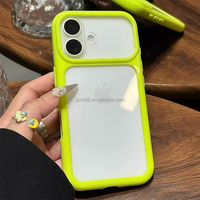 Coque de téléphone transparente en TPU couleur bonbon pour iPhone 17 16 15 14 13 avec grande fenêtre de protection de l'appareil photo – Vente en gros