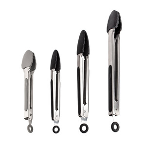 Stainless Steel Food Tongs 7 Inch Non Slip Silicone Head For Barbecue Grilling Flipping Meat Durable <b>Kitchen</b> Tool - Product Image 2