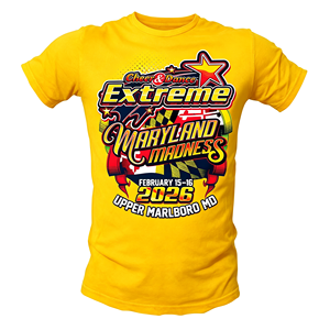 Camiseta de Competición Cheer Dance Extreme Maryland Madness con Gráfico de Bandera del Estado de MD, Estrella y Cinta, Cuello Redondo, Manga Corta, Color Azul Marino Upper <span class=keywords><strong>Marlboro</strong></span> - Product Image 5
