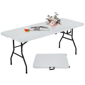 Vente en gros conception personnalisée pour l'extérieur table portable pliante en plastique pour banquet fête de mariage restaurant table blanche à chevalet pour événement pour traiteur - Product Image 2