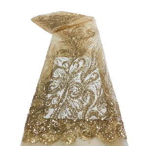 Pha Lê sequin 3D pháp ren vải với thêu và <span class=keywords><strong>sequins</strong></span> hạt cho sexy trẻ em sare Dress-100% Polyester - Product Image 2