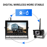 Kit Moniteur de Caméra de Recul Sans Fil AlwayCare DP240-1 IPS/OLED TFT LCD 7 Pouces Quad avec USB 150m Extérieur AHD pour Camions