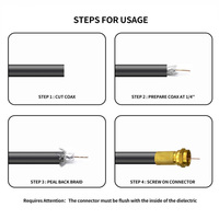 Conector Recto Hembra F para TV de Aleación de Zinc F81, Conector Doble Estándar Imperial para Cable de TV, Conector de Extensión de Cable