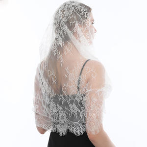 HZW-22007 स्पेनिश शैली फीता पारंपरिक विंटेज प्रेरित होकर इन्फिनिटी आकार Mantilla घूंघट लैटिन बड़े पैमाने पर सिर को कवर दुपट्टा - Product Image 3