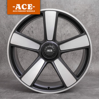 Jantes forgées ACE noires usinées à rayons concaves 5 trous 35 mm ET 20x9.0-12 pouces pour Porsche 991.1 Turbo 2015 (Rétrofit/Amélioration)