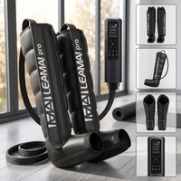 Masseur de récupération des jambes à compression d'air à 6 chambres séquentielles rechargeable LEAMAI LM-B pour la relaxation du corps