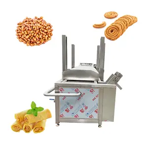 Fully Automatic Electric Heated Continuous Chicken Burger Potato Banana Chips Pork Skin Frying Machine