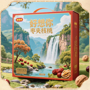 Coffret cadeau de jujubes et noix du Henan, emballage personnalisé haut de gamme pour spécialités régionales, boîte cadeau créative sur mesure - Product Image 4