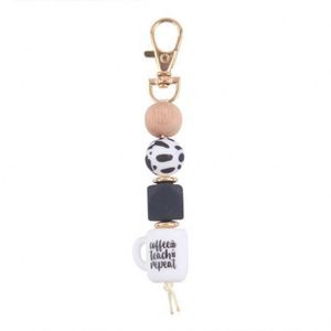 Cartoon Silicone Beaded Metal Keychain with UV Printing Lightweight <b>Key</b> <b>Ring</b> for Car <b>Bag</b> Purse & Wristlet Charm - Product Image 6