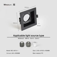 Spot carré Design intégré Spot Led Réglable Encastré Vers le bas Lumière 7w Gu10 Gimbal Logement Projecteur Led Intérieur