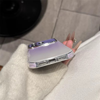 Coque de téléphone portable style Ins avec dégradé de couleurs et paillettes, grande fenêtre, pour iPhone 18 17 16 15 14 13 Pro Max