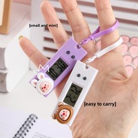 Jam elektronik Mini portabel kartun lucu Modern Quartz Punch-In Timer untuk siswa kelas ujian jadwal jam gantung kecil