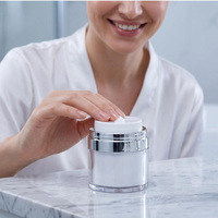 En stock, emballage cosmétique de haute qualité, pot à crème à pompe sans air en PP de 15 ml, 30 ml, 50 ml, 100 ml, récipient hermétique, pots en acrylique à pompe