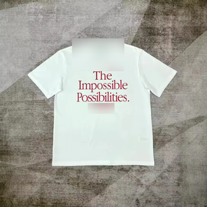 Nouveau style, t-shirt tricoté anti-boulochage à col rond et manches courtes, imprimé lettres personnalisé, pour sport et loisirs, très tendance - Product Image 4