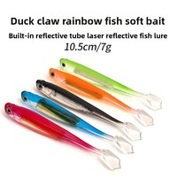 Leurre souple artificiel LOVITA 10,5 cm/7 g en PVC à queue en T avec tube coloré intégré pour la pêche au bar et au poisson-arc-en-ciel - Pack de matériel de pêche