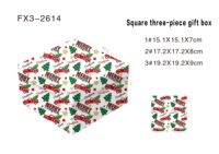 3 boîtes rigides oblongues en carton recyclé, décorées pour emballages cadeaux de Noël, pour le rangement des bonbons