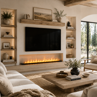 Chimenea de Vapor LED 3D Premium de 80-200 cm con Efecto de Llama Realista para Decoración Moderna del Hogar y Salas de Exhibición