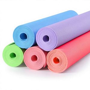 Tapis de yoga EVA pour débutants, antidérapant, gaufré d'un côté, haute élasticité, antichoc, pour la maison, la salle de sport et le studio de yoga - Product Image 1