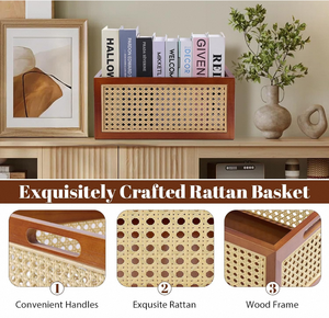 Panier de rangement peu profond en <span class=keywords><strong>bois</strong></span> de pin tressé, design écologique et durable, multifonctionnel pour le rangement sur table et la maison - Product Image 2