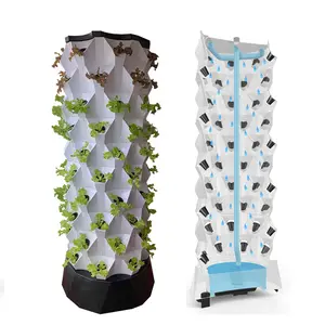 Kit de torre hidropónica de 80 macetas, sistema de cultivo hidropónico para interiores y exteriores, Kit de cultivo hidropónico con adaptador de temporizador de bomba hidratante