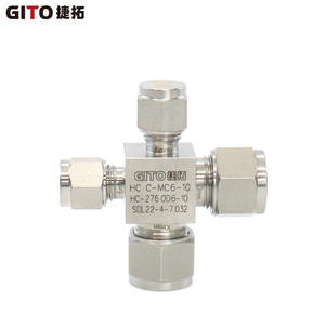 Connecteur à quatre voies en alliage de titane haute pression HC-276, connecteur à quatre voies à double ferrule Hastelloy, autres connecteurs - Product Image 4