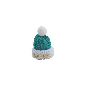 Christmas Mini Knitted Santa Hat With Love Embroidery White Pom Pom Yarn Material Hand Wash Only Classic Style European Design - Product Image 1