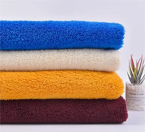 Tecido de lã caspa barato de alta qualidade, tecido de veludo shu para cobertor