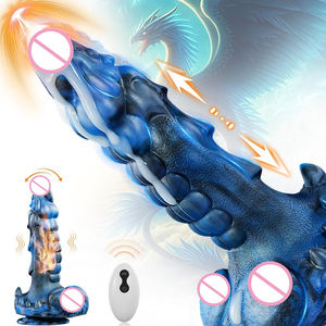 5 1 Fantasie <span class=keywords><strong>Monster</strong></span> 9.5Inch Enorme Drakenknoop Anale <span class=keywords><strong>Dildo</strong></span> Verwarmingsfunctie Thuring Vibrator Speelgoed Voor Vrouwen Gemaakt Vloeibare Siliconen - Product Image 1